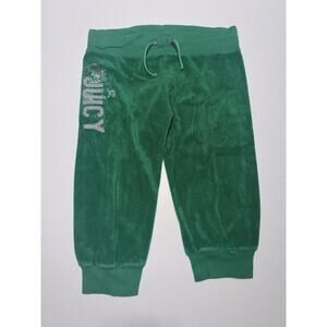 Y2K vintage juicy couture youth 12 green terry cloth sweats with logo